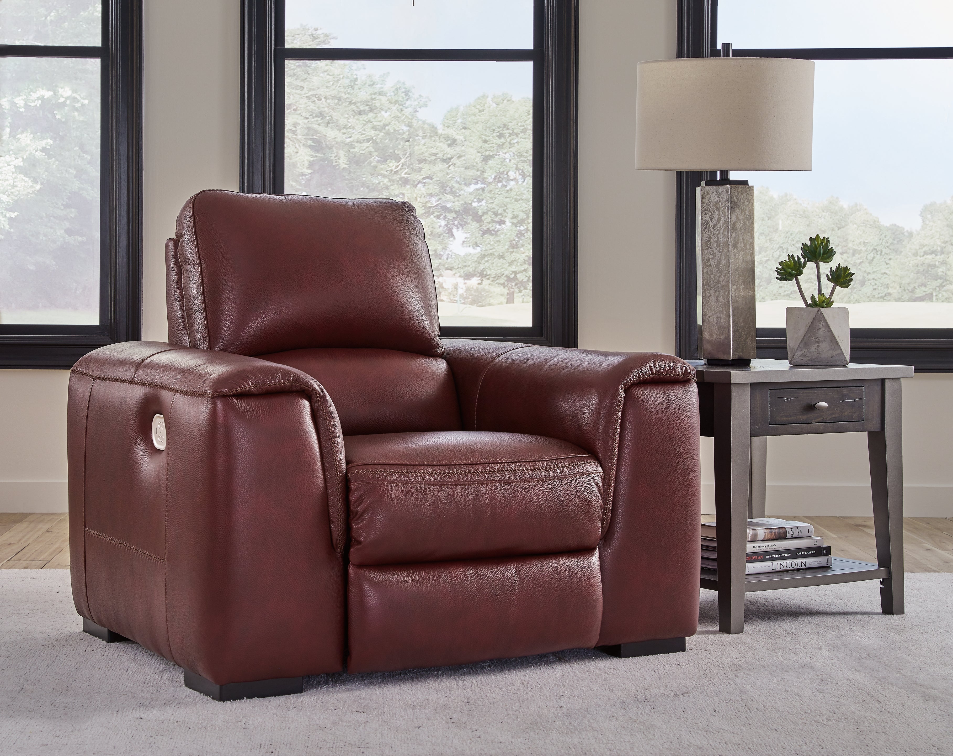 Hoover Furniture Outlet - Ashley Furniture - Alessandro Power Recliner - PWR Recliner/ADJ Headrest / Garnet - U2550113