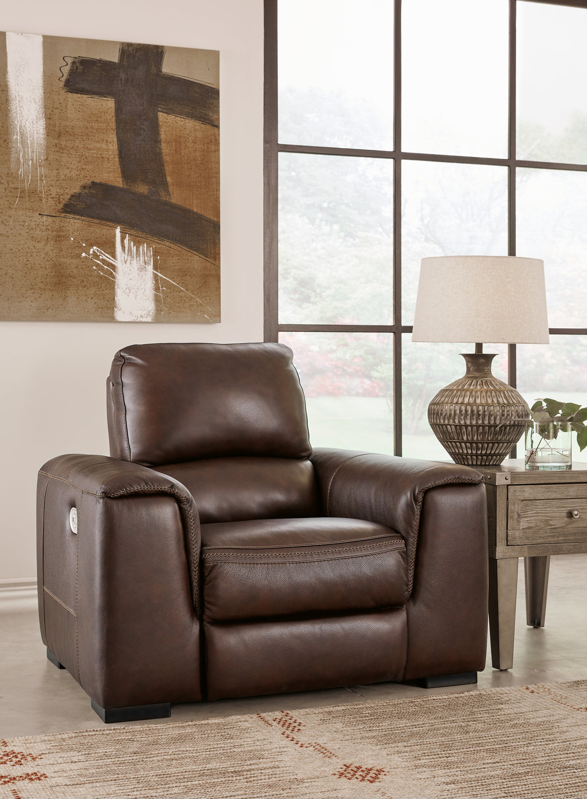 Hoover Furniture Outlet - Ashley Furniture - Alessandro Power Recliner - PWR Recliner/ADJ Headrest / Walnut - U2550213