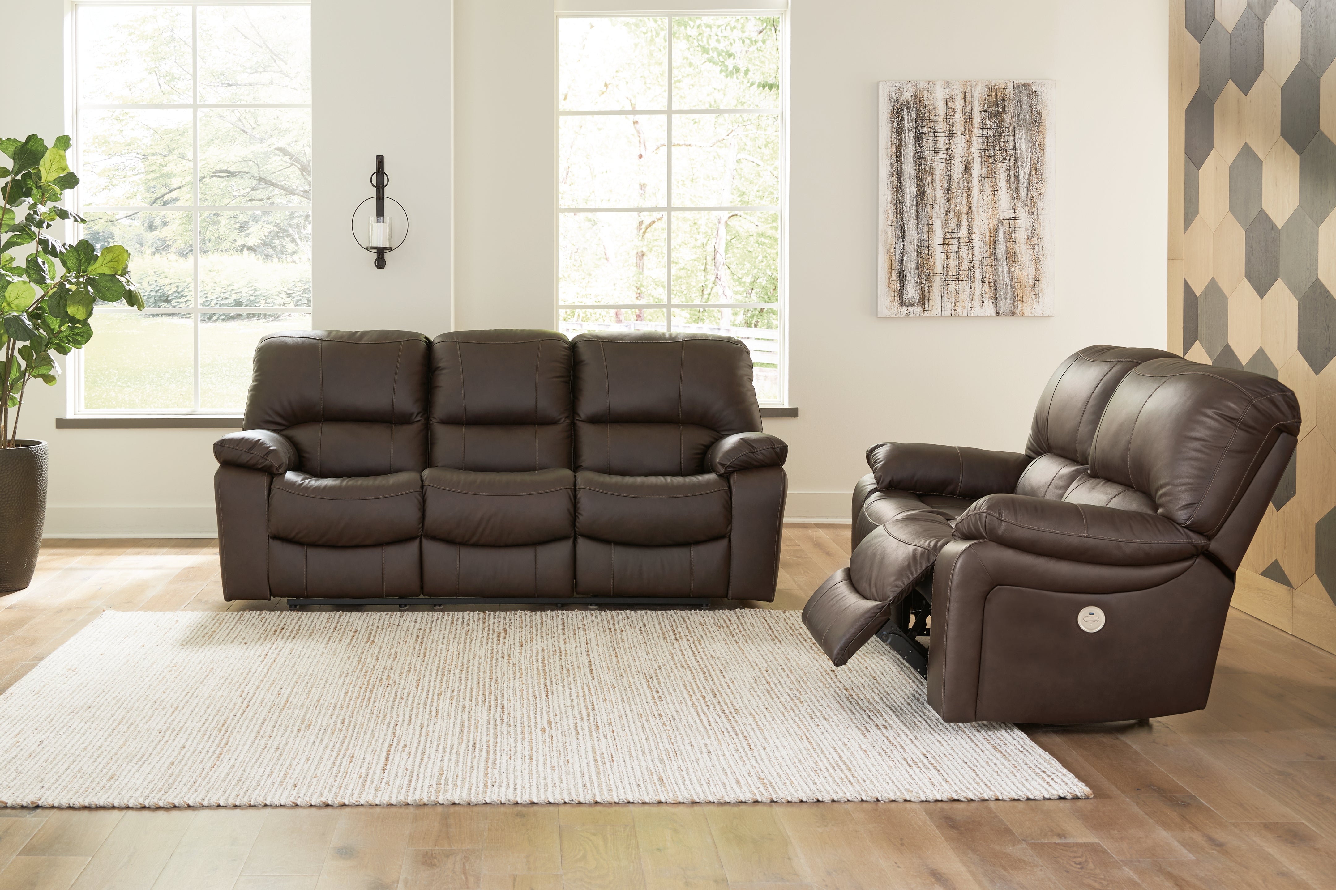 Hoover Furniture Outlet - Ashley Furniture - Leesworth Power Reclining Sofa and Loveseat - Power Reclining Sofa and Loveseat - U43808U1