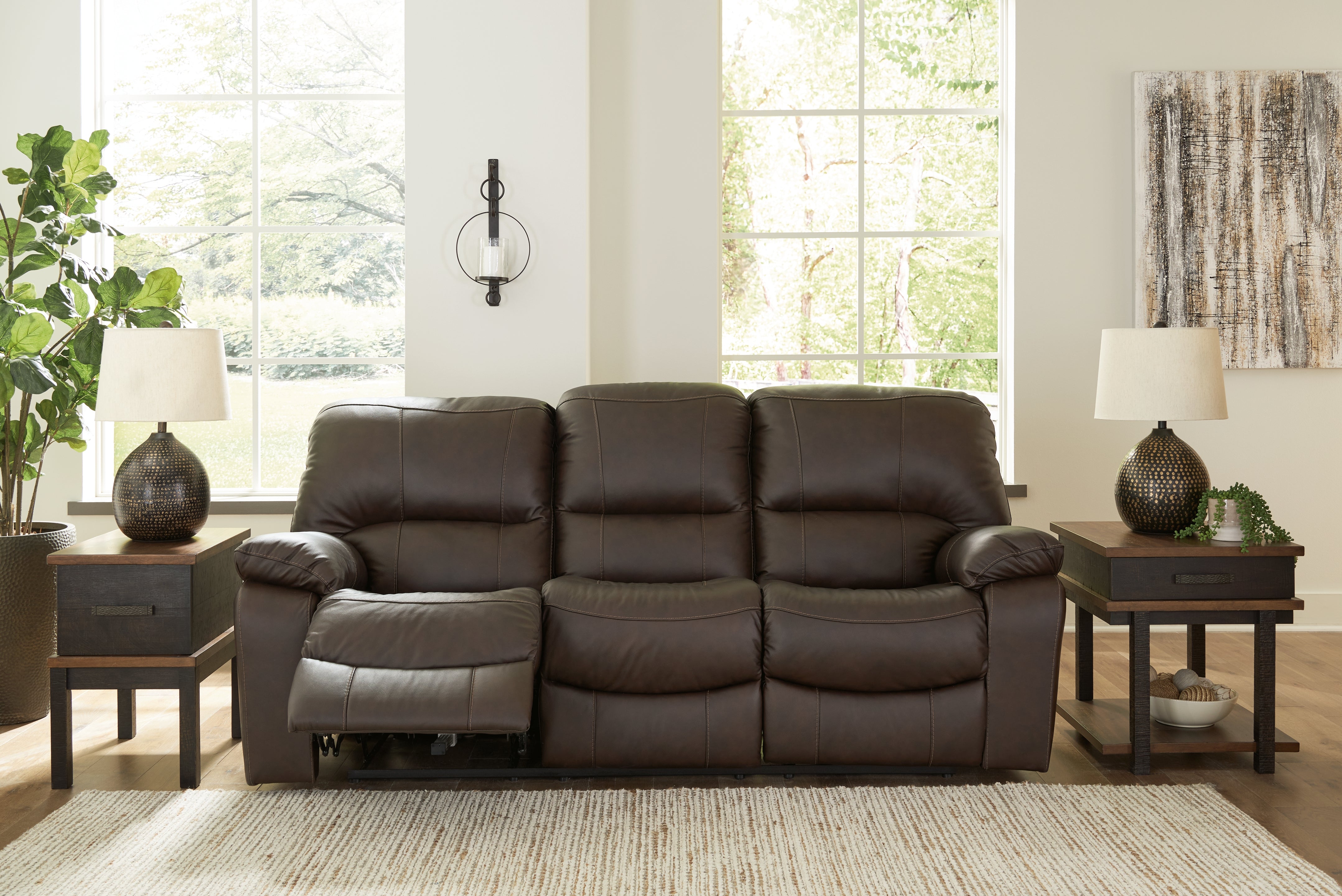 Hoover Furniture Outlet - Ashley Furniture - Leesworth Power Reclining Sofa - Reclining Power Sofa - U4380887
