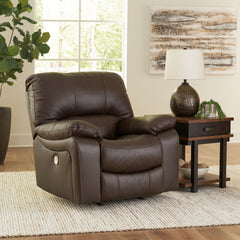 Hoover Furniture Outlet - Ashley Furniture - Leesworth Power Recliner - Power Rocker Recliner / Dark Brown - U4380898