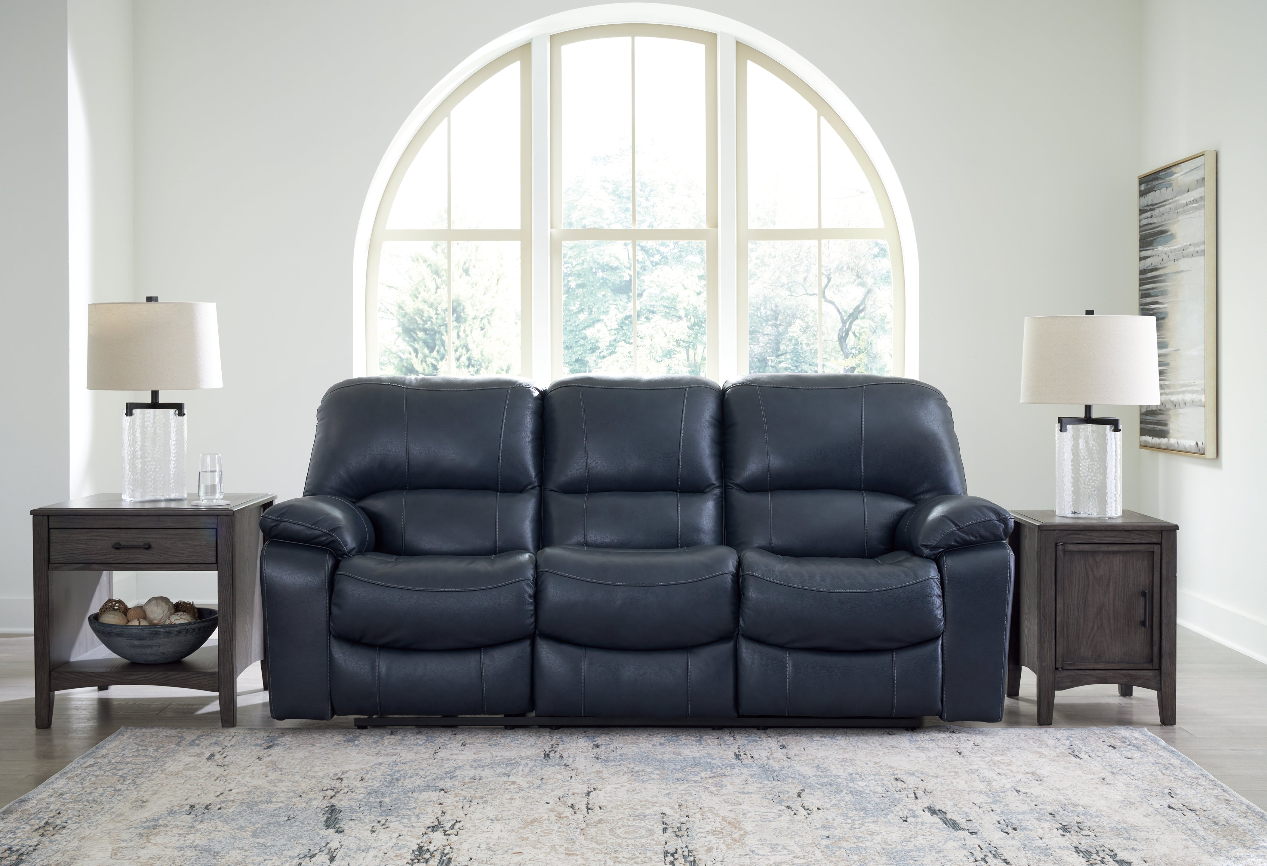 Hoover Furniture Outlet - Ashley Furniture - Leesworth Power Reclining Sofa - Reclining Power Sofa / Ocean - U4380987