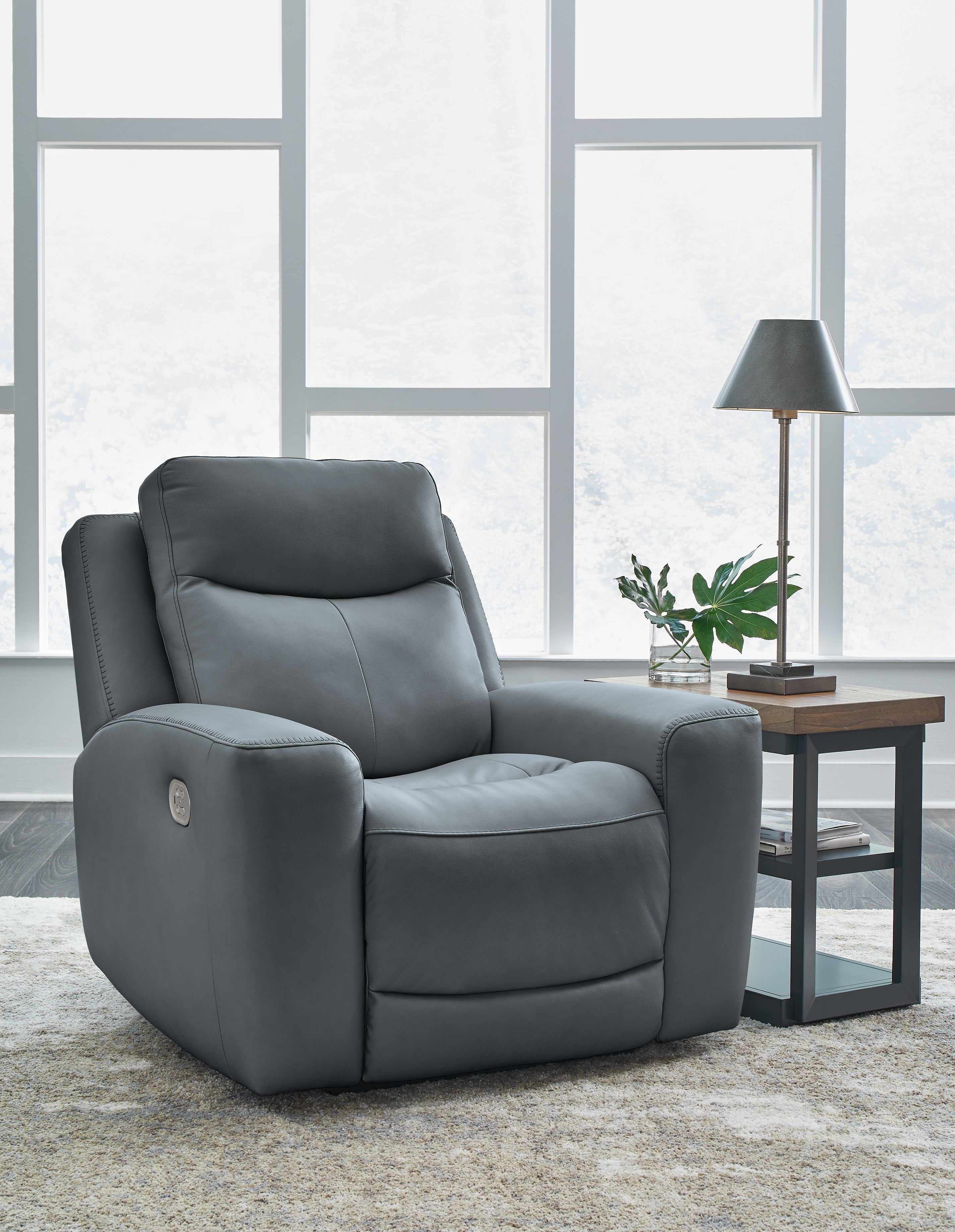 Hoover Furniture Outlet - Ashley Furniture - Mindanao Power Recliner - PWR Recliner/ADJ Headrest / Steel - U5950413
