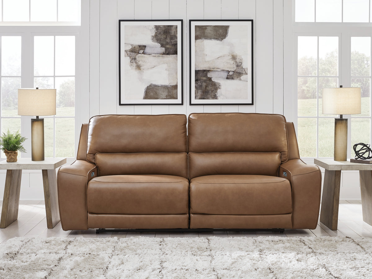 Hoover Furniture Outlet - Ashley Furniture - DeepWakes Power Reclining Sofa - 2 Seat PWR REC Sofa ADJ HDREST / Caramel - PCU6260647