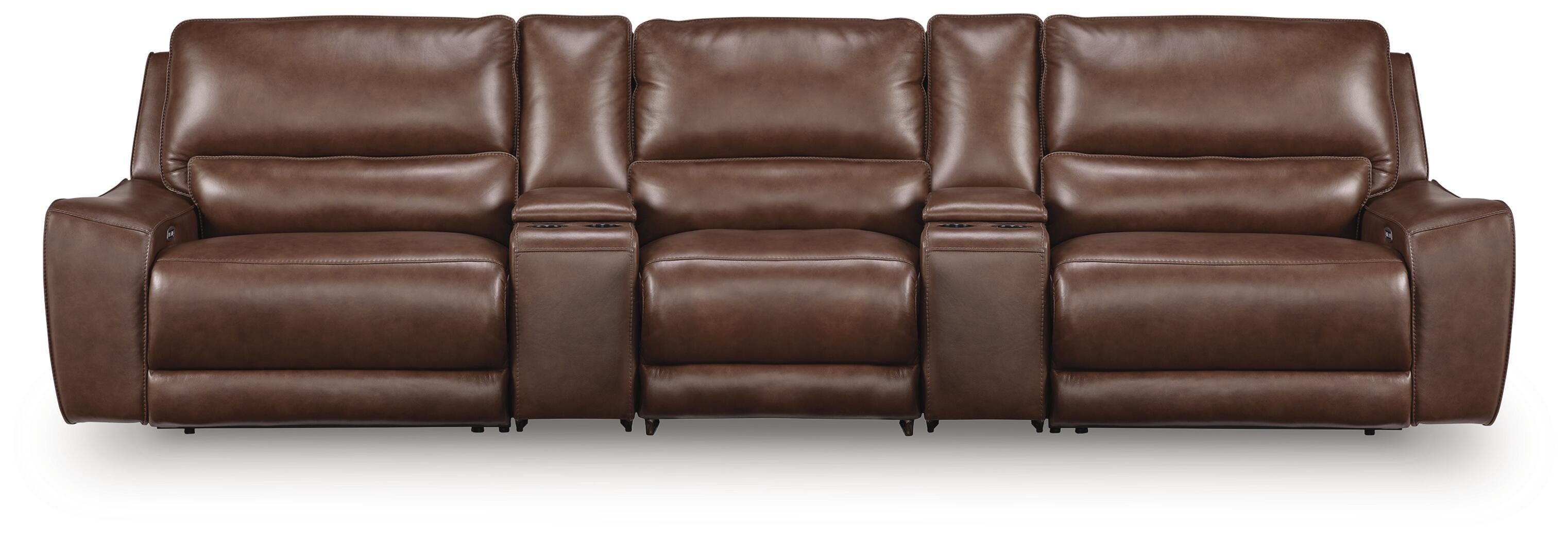 Hoover Furniture Outlet - Ashley Furniture - DeepWakes 5-Piece Reclining Sectional with Storage Consoles - 5-Piece Reclining Sectional with Storage Consoles - PCU62607S39
