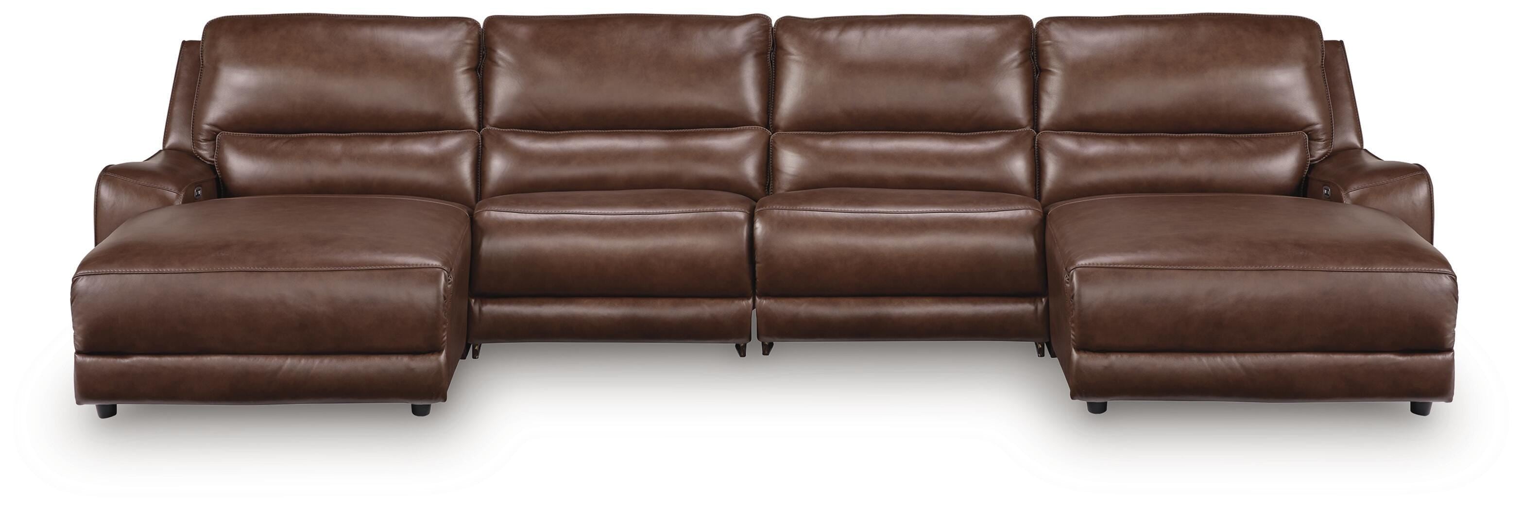 Hoover Furniture Outlet - Ashley Furniture - DeepWakes 4-Piece Reclining Sectional with Double Chaise - 4-Piece Reclining Sectional with Double Chaise - PCU62607S37