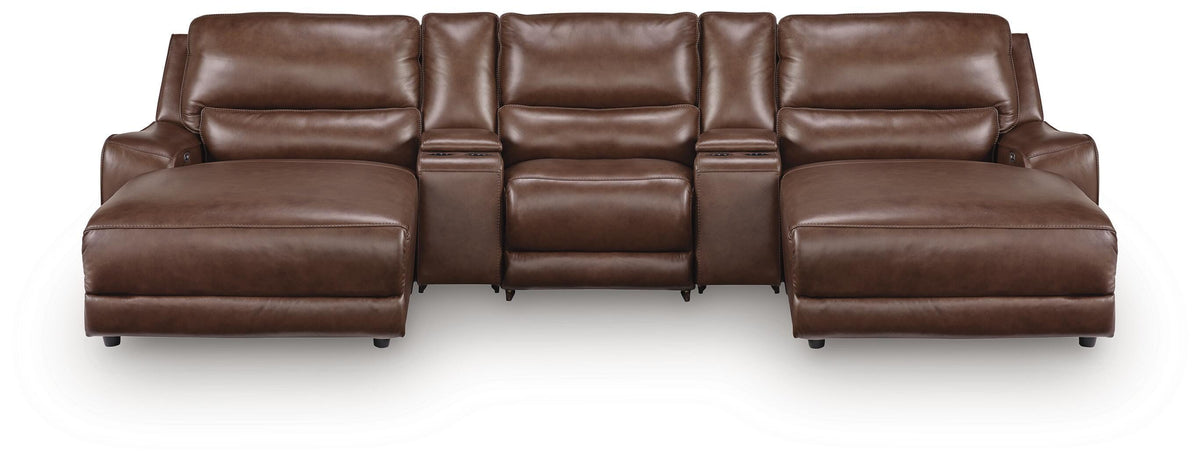 Hoover Furniture Outlet - Ashley Furniture - DeepWakes 5-Piece Reclining Sectional with Double Chaise and Storage Consoles - 5-Piece Reclining Sectional with Double Chaise and Storage Consoles - PCU62607S41