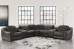 Hoover Furniture Outlet - Ashley Furniture - Center Line 7-Piece Power Reclining Sectional - 7-Piece Power Reclining Sectional / Dark Gray - U63404S7