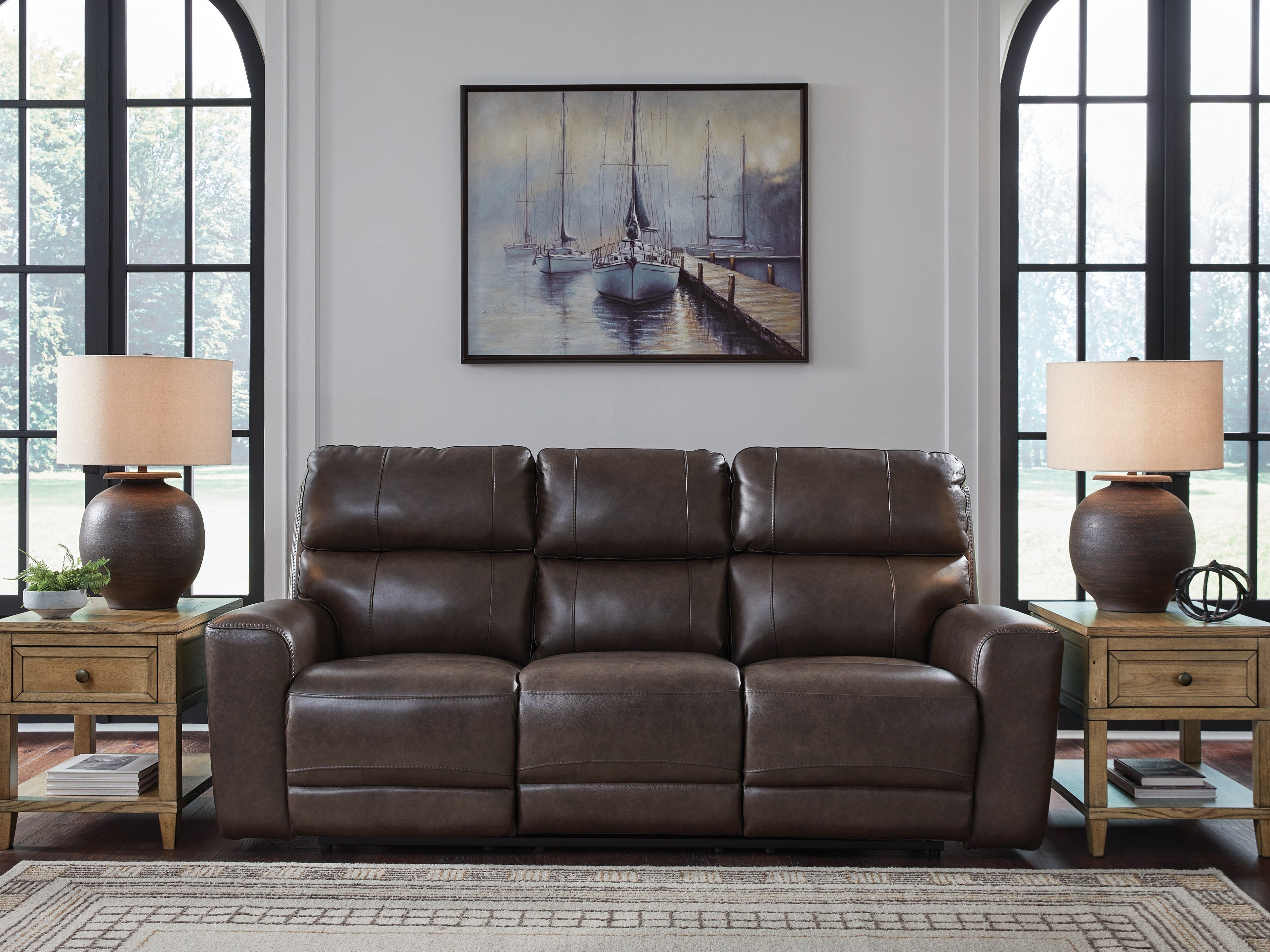 Hoover Furniture Outlet - Ashley Furniture - Crossplex Power Reclining Sofa - PWR REC Sofa with ADJ Headrest - PCU6450615