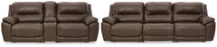 Hoover Furniture Outlet - Ashley Furniture - Dunleith 3-Piece Reclining Sofa and 3-Piece Loveseat with Console - 3-Piece Reclining Sofa and 3-Piece Loveseat with Console - U71604U1