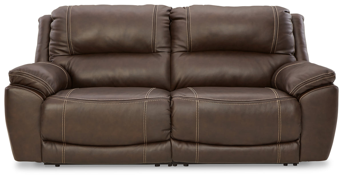 Hoover Furniture Outlet - Ashley Furniture - Dunleith 2-Piece Power Reclining Sectional Loveseat - 2-Piece Power Reclining Sectional Loveseat / Chocolate - U71604S3
