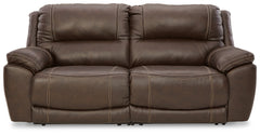 Hoover Furniture Outlet - Ashley Furniture - Dunleith 2-Piece Power Reclining Sectional Loveseat - 2-Piece Power Reclining Sectional Loveseat / Chocolate - U71604S3