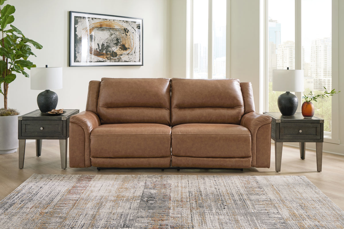 Hoover Furniture Outlet - Ashley Furniture - Trasimeno Power Reclining Sofa - 2 Seat PWR REC Sofa ADJ HDREST / Caramel - U8281547