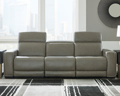 Hoover Furniture Outlet - Ashley Furniture - Correze 3-Piece Power Reclining Sectional Sofa - 3-Piece Power Reclining Sectional Sofa / Gray - U94202S2