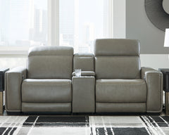 Hoover Furniture Outlet - Ashley Furniture - Correze 3-Piece Power Reclining Sectional Loveseat - 3-Piece Power Reclining Sectional Loveseat / Gray - U94202S3
