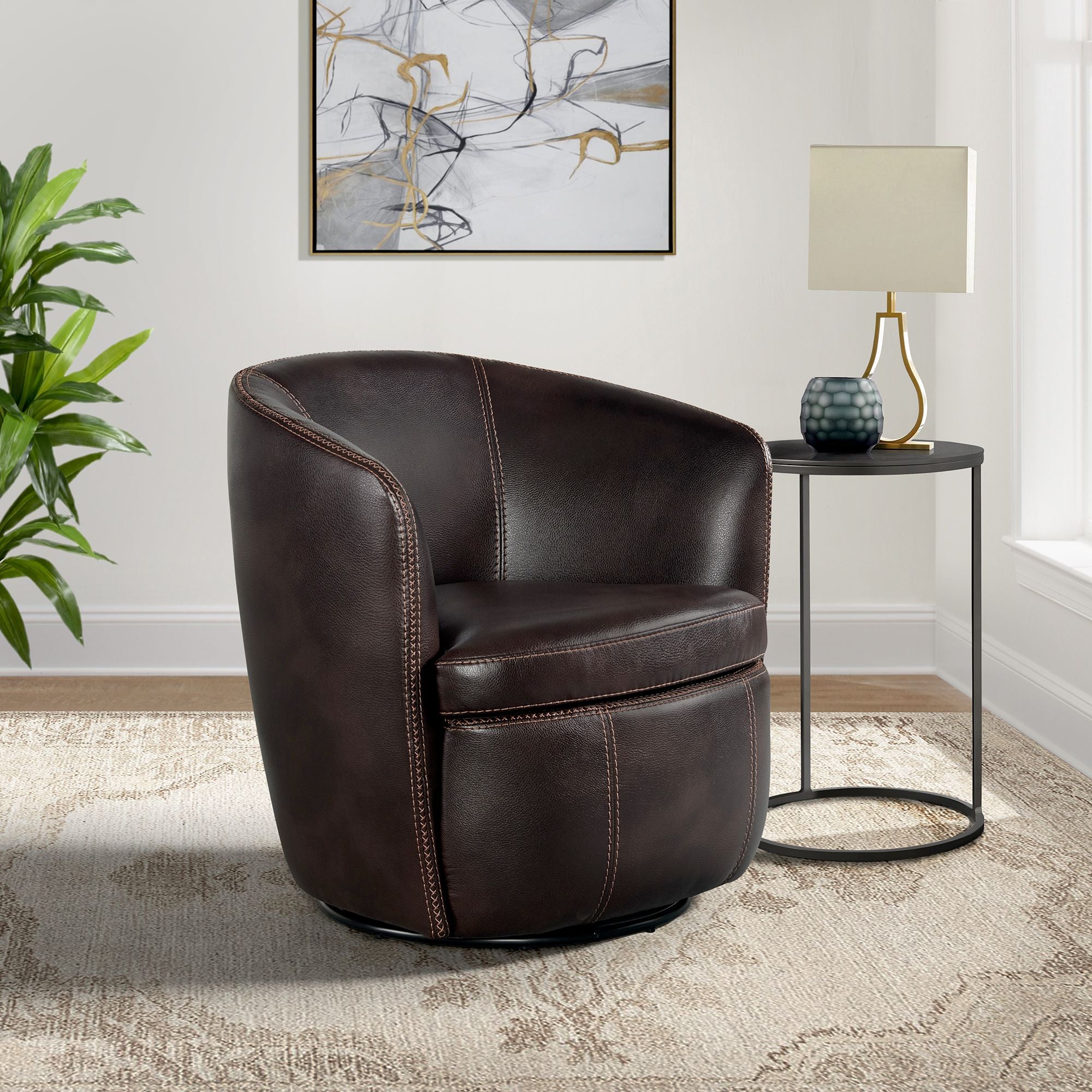 Vito Swivel Chair in Pebble Brown – SKU U-5470-8200-101 | Elements