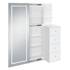 Vancouver Floor Mirror With Storage in White