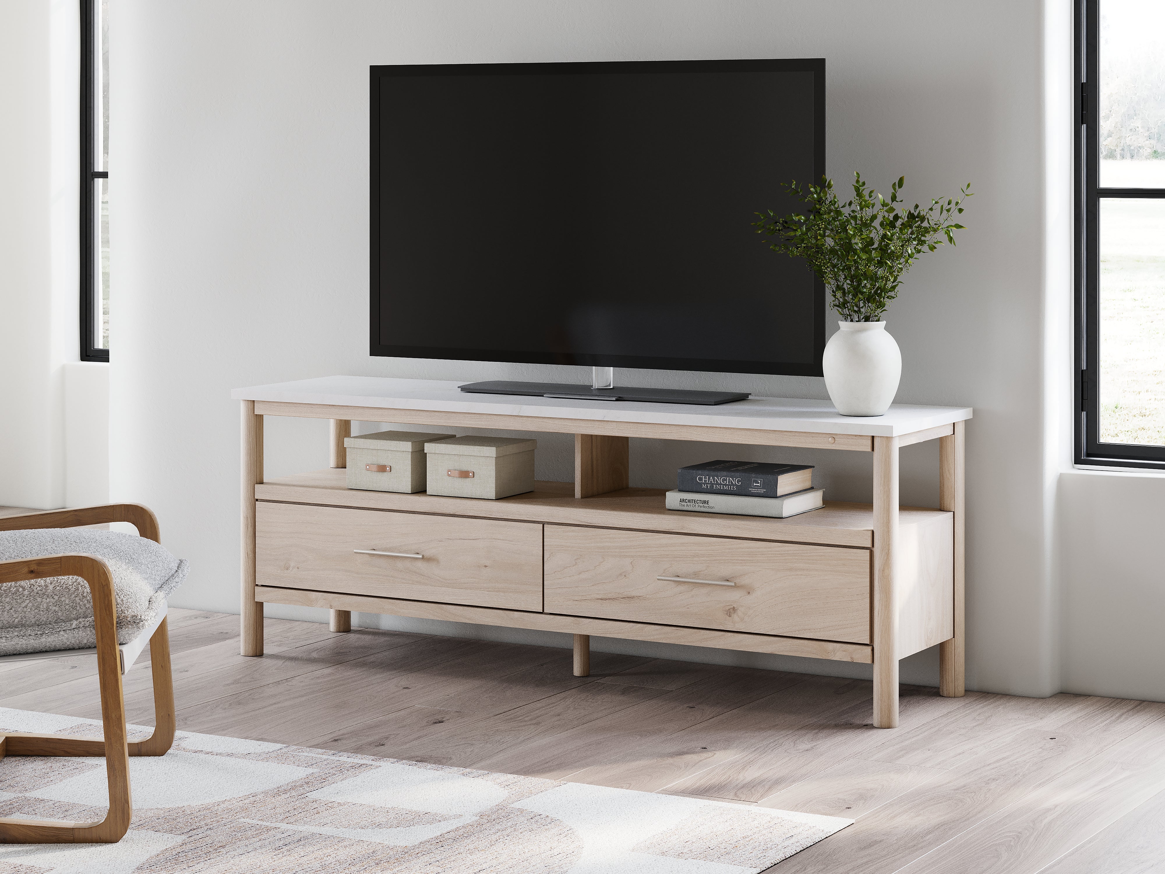 Hoover Furniture Outlet - Ashley Furniture - Cadmori 72" TV Stand - 72" / Two-tone - W2615-68