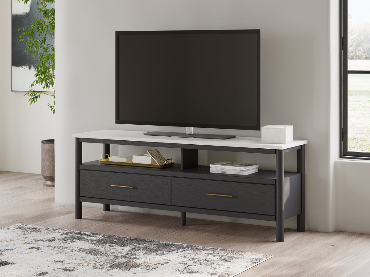 Hoover Furniture Outlet - Ashley Furniture - Cadmori 72" TV Stand - 72" / Black/White - W2616-68