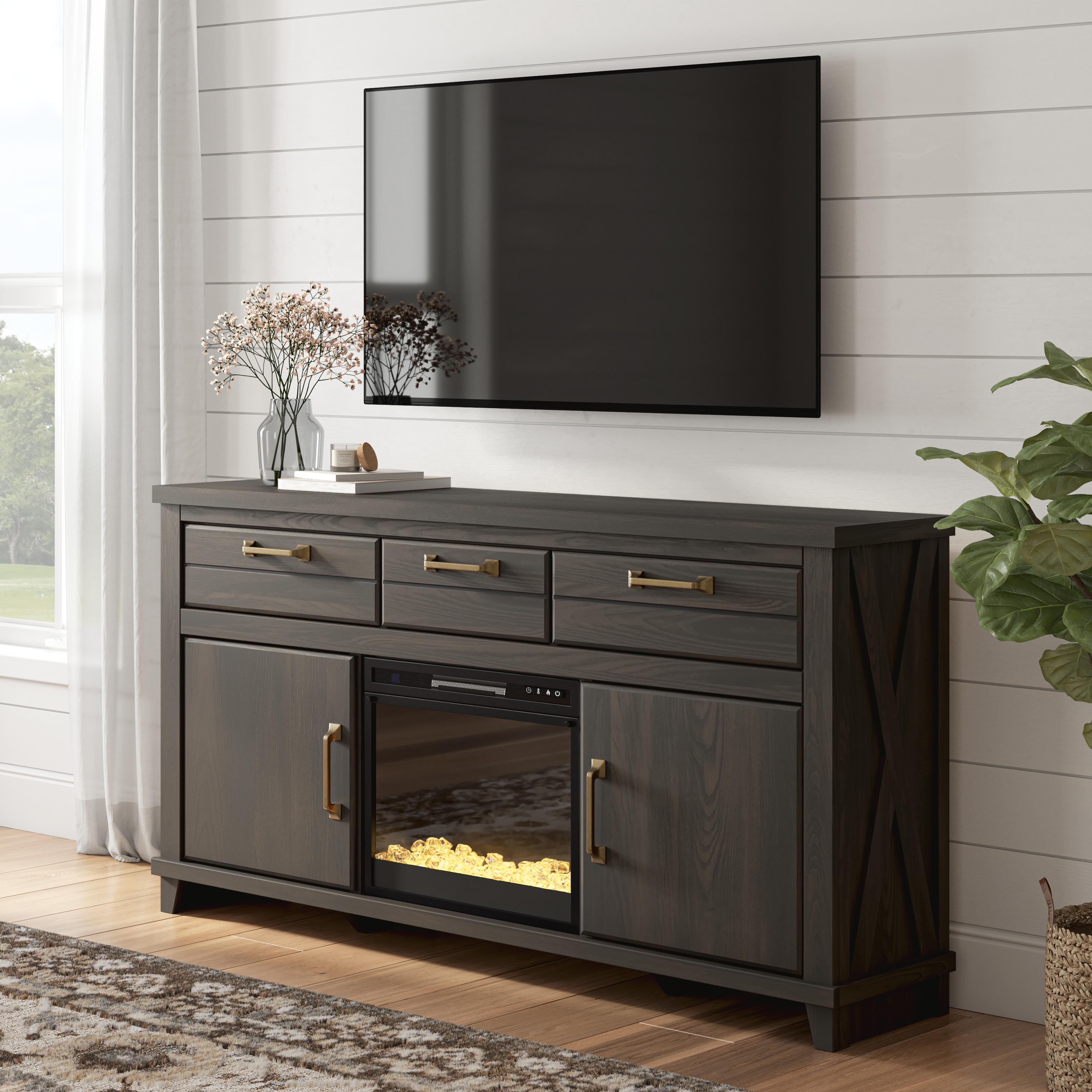 Hoover Furniture Outlet - Ashley Furniture - Brazen Valley 71" TV Stand with Electric Fireplace - 71" TV Stand with Electric Fireplace - W2648W1