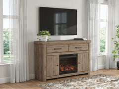 Hoover Furniture Outlet - Ashley Furniture - Garistyn 62" TV Stand with Electric Fireplace - 62" TV Stand with Electric Fireplace - W2844W1