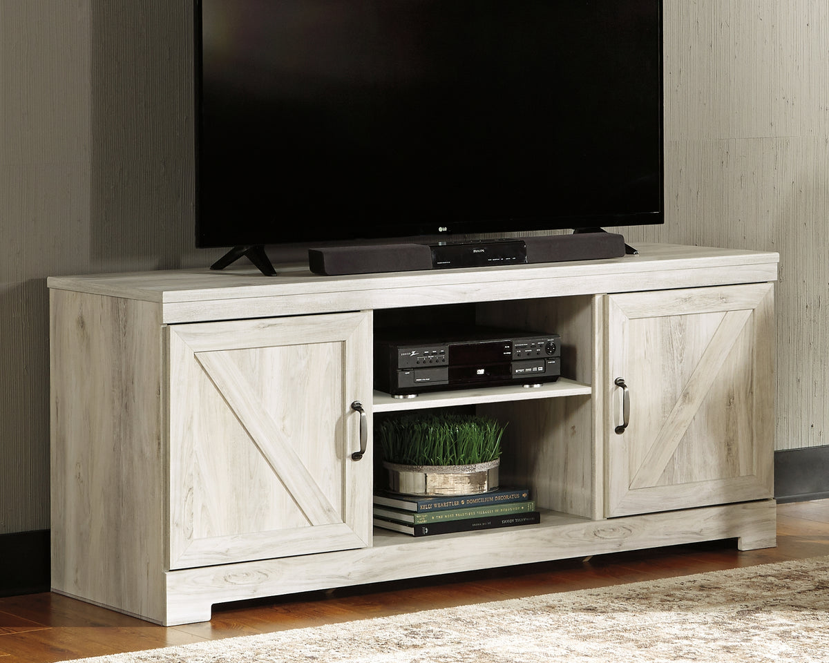 Hoover Furniture Outlet - Ashley Furniture - Bellaby 63" TV Stand - 63" / Whitewash - W331-68