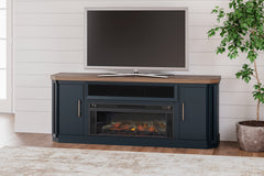 Hoover Furniture Outlet - Ashley Furniture - Landocken 83" TV Stand - 83" / Brown/Blue - W402-68