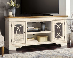 Hoover Furniture Outlet - Ashley Furniture - Realyn 74" TV Stand - 74" / Chipped White - W743-68