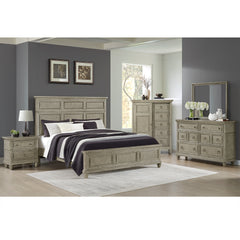 Whit-Ash Queen Panel Bed in Light Grey