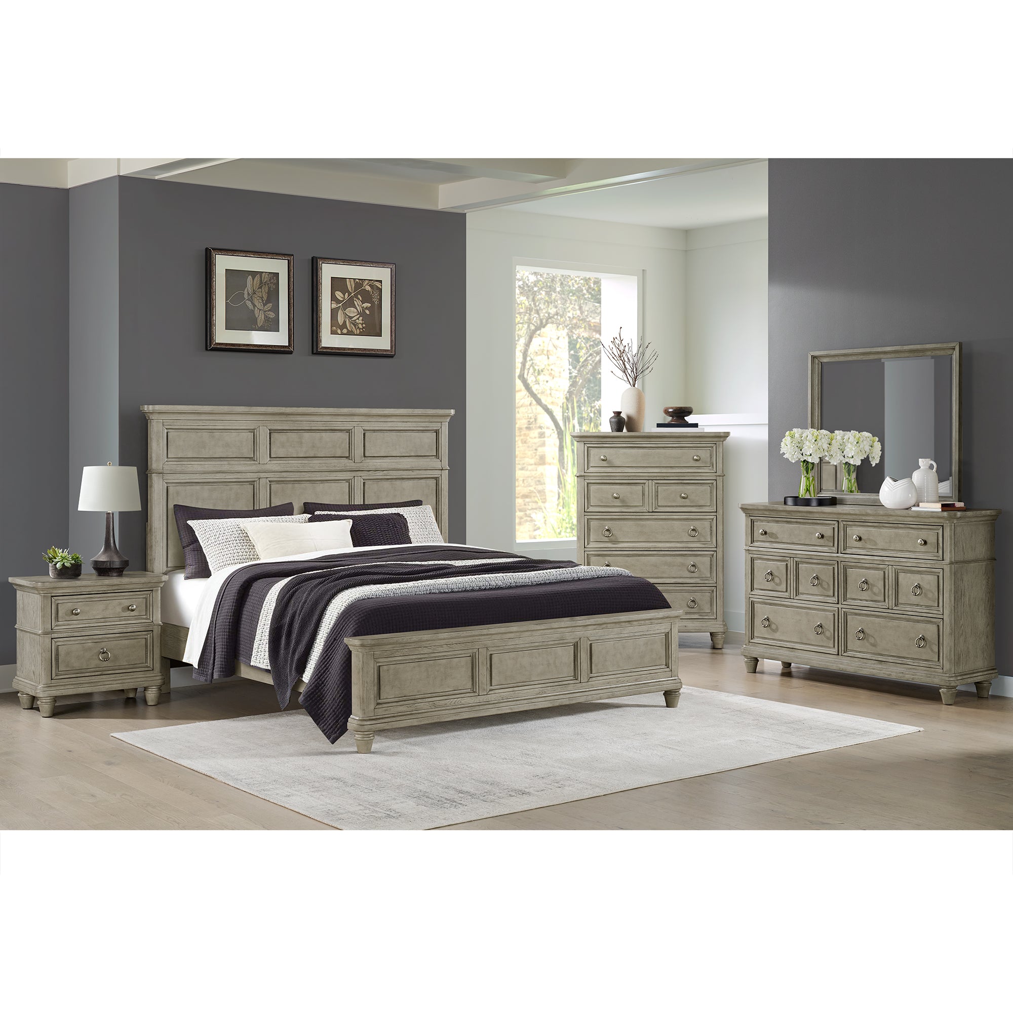Whit-Ash Dresser and Mirror Set in Light Grey – SKU B-11360-3-DRMR | Elements