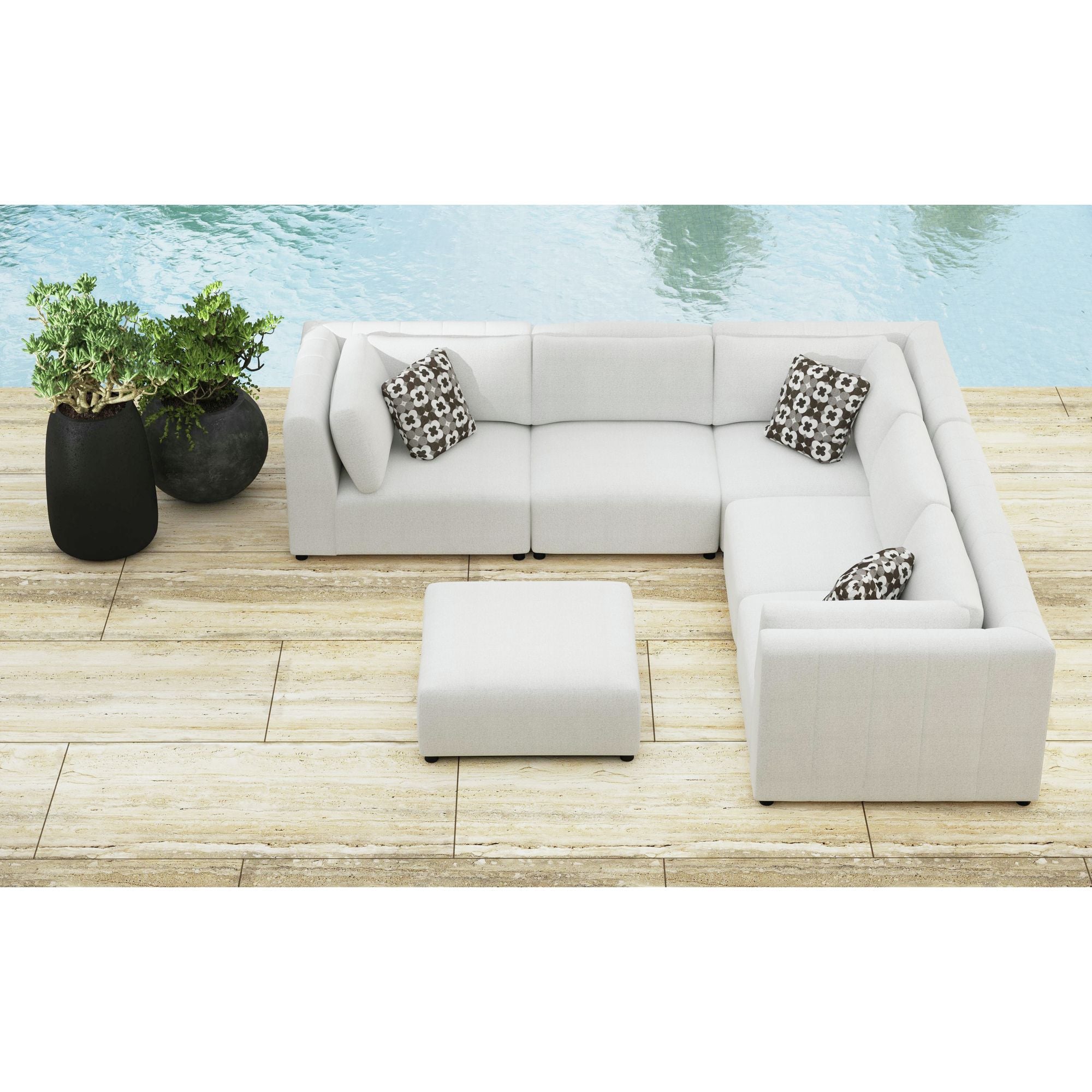Zandara Modular Armless Chair - Olefin Beige – SKU O-16240-10311-103 | Elements