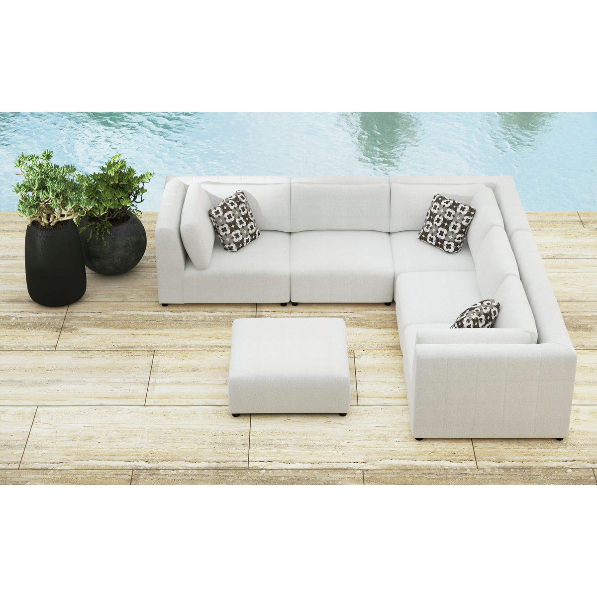 Zandara Modular Armless Chair - Olefin Beige – SKU O-16240-10311-103 | Elements